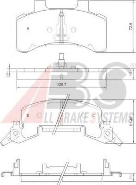 фото ABS 38289 Колодки тормозные дисковые ABS 38289 Колодки тормозные дисковые