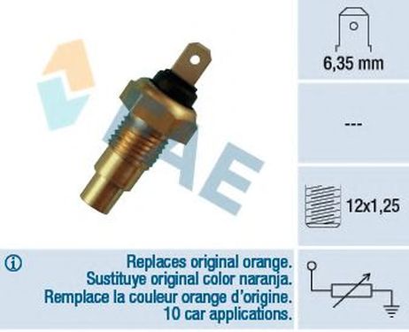 фото FAE 31520 Датчик температуры охлаждающей жидкости FAE 31520 Датчик температуры охлаждающей жидкости