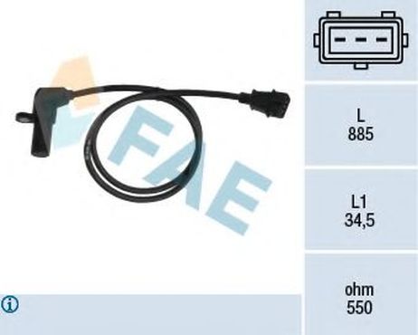 фото FAE 79078 Датчик положения коленчатого вала FAE 79078 Датчик положения коленчатого вала