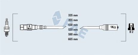 FAE 85878 Комплект высоковольтных проводов