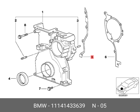 фото BMW 11 14 1 433 639 Прокладка передней крышки ГРМ BMW 11 14 1 433 639 Прокладка передней крышки ГРМ