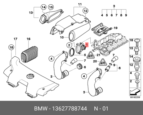 фото BMW 13 62 7 788 744 Расходомер воздуха BMW 13 62 7 788 744 Расходомер воздуха