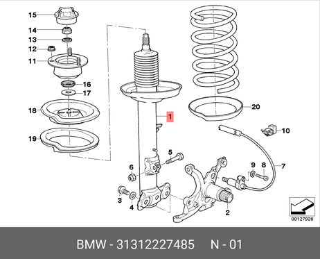фото BMW 31 31 2 227 485 Амортизатор | перед лев | BMW 31 31 2 227 485 Амортизатор | перед лев |