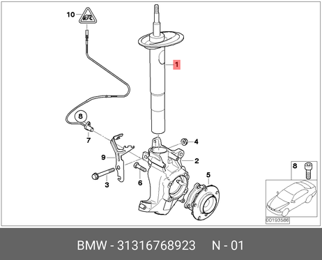 фото BMW 31 31 6 768 923 Амортизатор | перед прав/лев | BMW 31 31 6 768 923 Амортизатор | перед прав/лев |