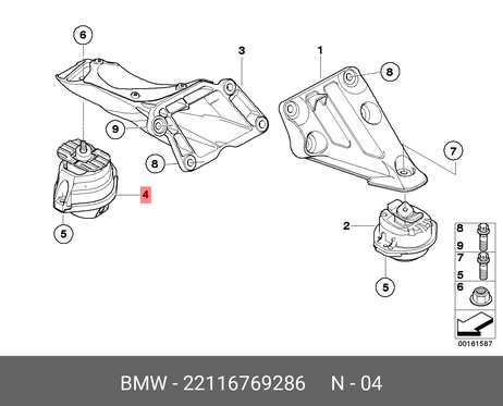 фото BMW 22 11 6 769 286 Резиновая подушка п BMW 22 11 6 769 286 Резиновая подушка п