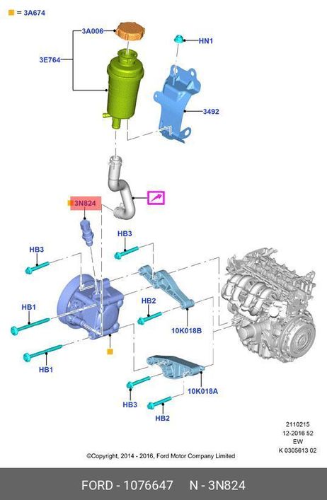 фото Ford 1 076 647 Датчик давления масла гидроусилителя Ford 1 076 647 Датчик давления масла гидроусилителя