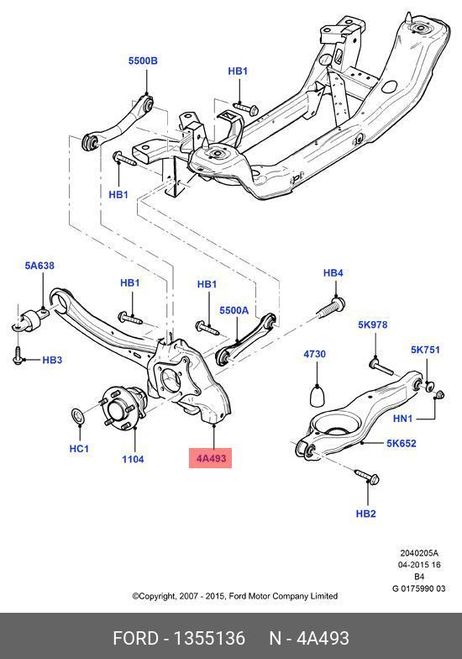фото Ford 1 355 136 Рычаг задней подвески продольный левый Ford 1 355 136 Рычаг задней подвески продольный левый