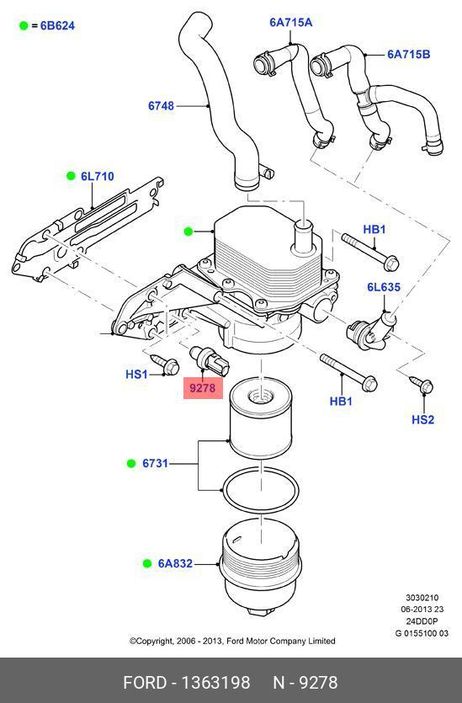 Ford 1 363 198 Датчик давления масла