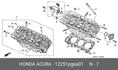 фото Honda 12251-PGE-A01 Прокладка головки блока цилиндров Honda 12251-PGE-A01 Прокладка головки блока цилиндров