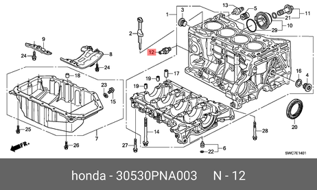 фото Honda 30530-PNA-003 Датчик детонации Honda 30530-PNA-003 Датчик детонации