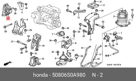 фото Honda 50806-S0A-980 Опора акпп | прав | Honda 50806-S0A-980 Опора акпп | прав |