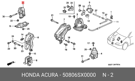 фото Honda 50806-SX0-000 Подушка двигателя Honda 50806-SX0-000 Подушка двигателя