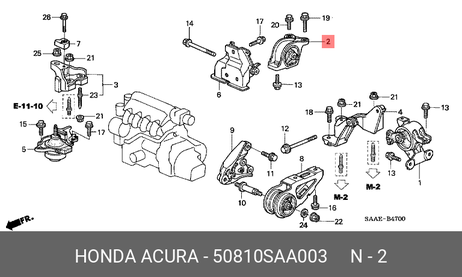 фото Honda 50810-SAA-003 Подушка двигателя | зад | Honda 50810-SAA-003 Подушка двигателя | зад |