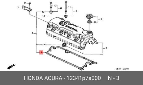 фото Honda 12341-P7A-000 Прокладка крышки клапанов Honda 12341-P7A-000 Прокладка крышки клапанов