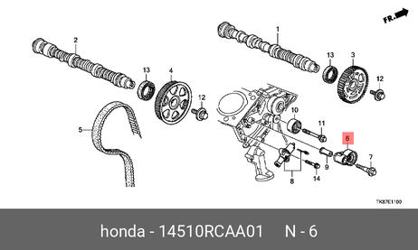 фото Honda 14510-RCA-A01 Ролик натяжной ГРМ Honda 14510-RCA-A01 Ролик натяжной ГРМ