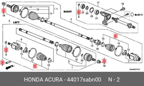 фото Honda 44017-SAB-N00 Пыльник ШРУСа Honda 44017-SAB-N00 Пыльник ШРУСа