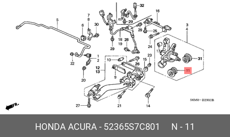 фото Honda 52365-S7C-801 Сайлентблок поворотного кулака | зад лев | Honda 52365-S7C-801 Сайлентблок поворотного кулака | зад лев |