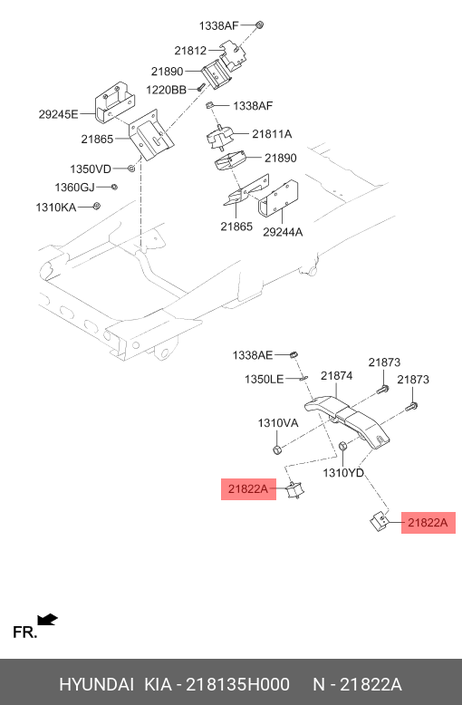 фото Hyundai/Kia 218135H000 Опора двигателя county (задняя) Hyundai/Kia 218135H000 Опора двигателя county (задняя)