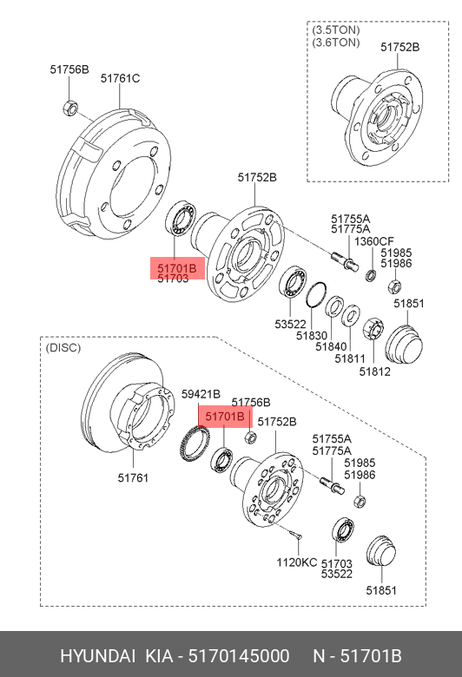 фото Hyundai/Kia 51701-45000 Подшипник ступицы колеса Hyundai/Kia 51701-45000 Подшипник ступицы колеса