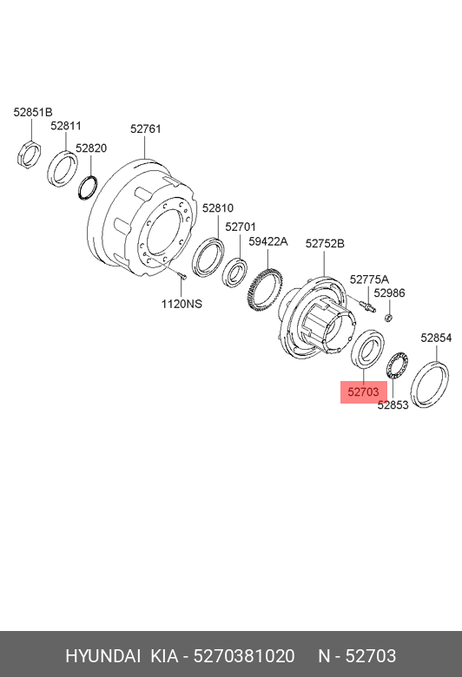 фото Hyundai/Kia 5270381020 Подшипник ступицы колеса Hyundai/Kia 5270381020 Подшипник ступицы колеса