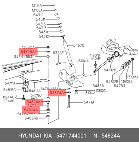 фото Hyundai/Kia 5471744001 Упорная пластина втулки стабилизатора | перед | Hyundai/Kia 5471744001 Упорная пластина втулки стабилизатора | перед |
