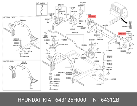 фото Hyundai/Kia 643125H000 Втулка, балка моста Hyundai/Kia 643125H000 Втулка, балка моста