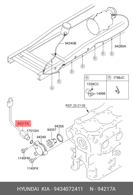 фото Hyundai/Kia 9434072411 Датчик числа оборотов коленвала Hyundai/Kia 9434072411 Датчик числа оборотов коленвала