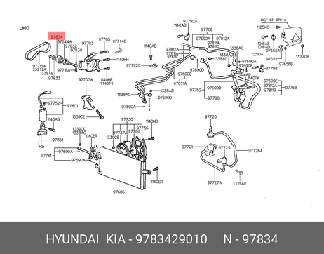 фото Hyundai/Kia 9783429010 Ролик обводной приводного ремня Hyundai/Kia 9783429010 Ролик обводной приводного ремня