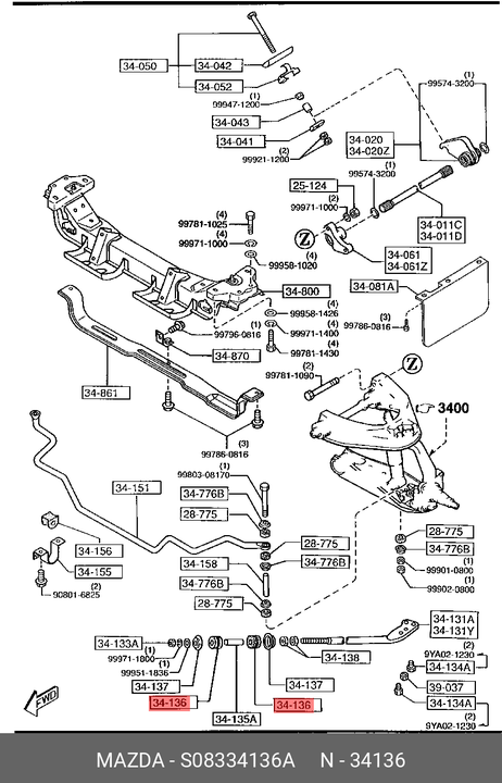 фото Mazda S083-34-136A Сайлентблок растяжки Mazda S083-34-136A Сайлентблок растяжки
