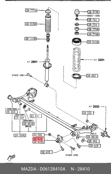 фото Mazda D061-28-410A Опора двигателя Mazda D061-28-410A Опора двигателя