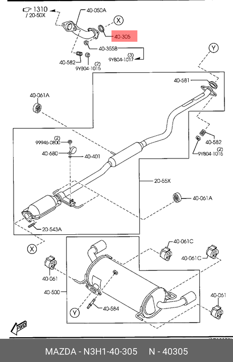 фото Mazda N3H1-40-305 Прокладка двигателя Mazda N3H1-40-305 Прокладка двигателя