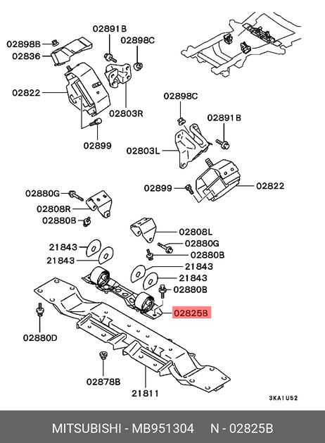 фото Mitsubishi MB951304 Опора акпп | зад | Mitsubishi MB951304 Опора акпп | зад |
