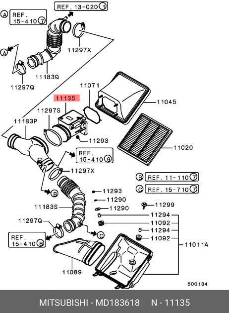 Mitsubishi MD183618 Расходомер воздуха