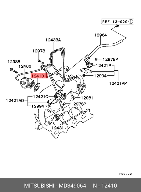 фото Mitsubishi MD349064 Прокладка,клапана сист.рецир.отраб.газ Mitsubishi MD349064 Прокладка,клапана сист.рецир.отраб.газ