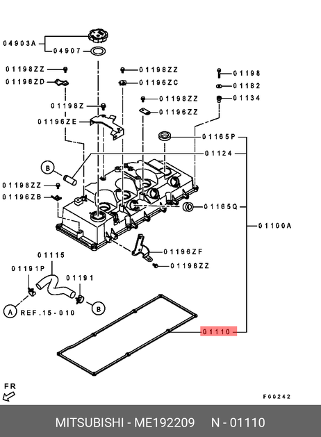 фото Mitsubishi ME192209 Прокладка крышки клапанов Mitsubishi ME192209 Прокладка крышки клапанов