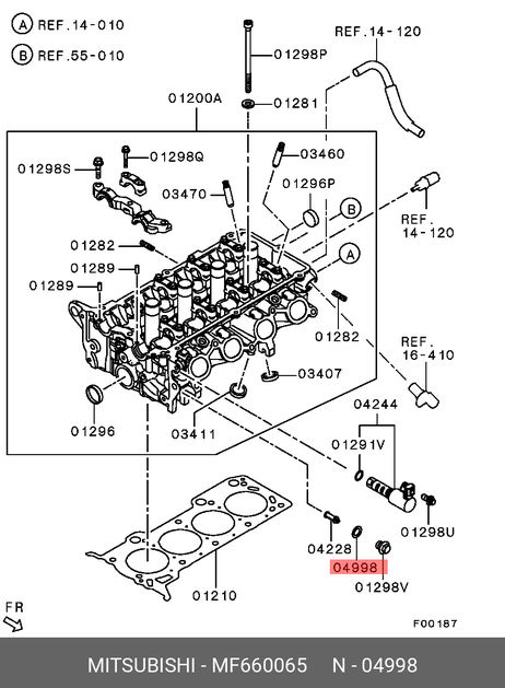 фото Mitsubishi MF660065 Прокладка головки блока цилиндров Mitsubishi MF660065 Прокладка головки блока цилиндров