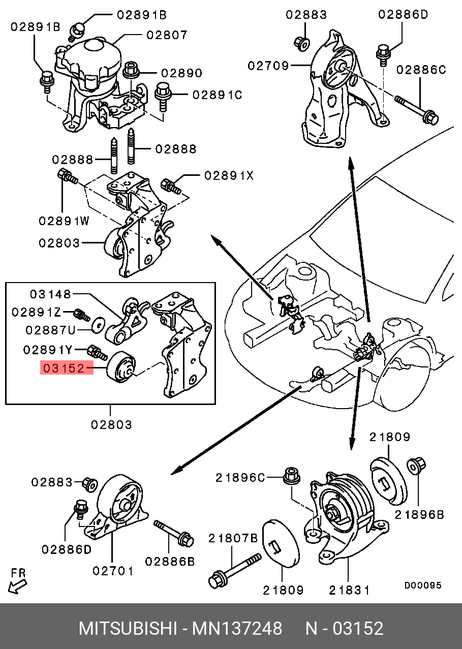 фото Mitsubishi MN137248 Ролик обводной приводного ремня Mitsubishi MN137248 Ролик обводной приводного ремня