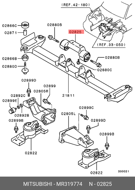 фото Mitsubishi MR319774 Опора акпп | зад | Mitsubishi MR319774 Опора акпп | зад |