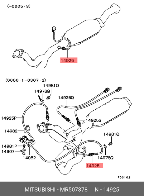 фото Mitsubishi MR507378 Лямбда-зонд Mitsubishi MR507378 Лямбда-зонд