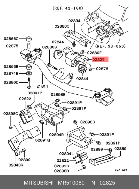 фото Mitsubishi MR510080 Подвеска, двигатель | зад | Mitsubishi MR510080 Подвеска, двигатель | зад |