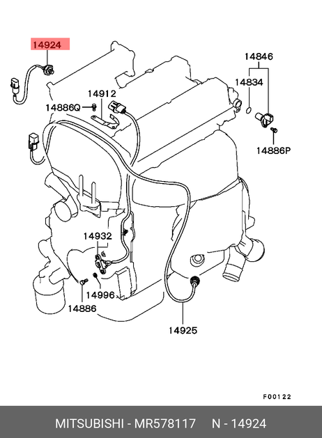 фото Mitsubishi MR578117 Датчик детонации Mitsubishi MR578117 Датчик детонации