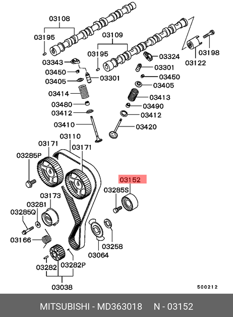 фото Mitsubishi MD363018 Промежуточный ролик ремня ГРМ Mitsubishi MD363018 Промежуточный ролик ремня ГРМ