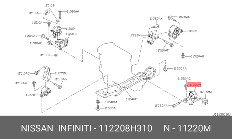 фото Nissan 11220-8H310 Подушка двигателя | лев | Nissan 11220-8H310 Подушка двигателя | лев |