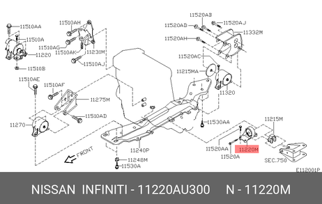 фото Nissan 11220-AU300 Опора | лев | Nissan 11220-AU300 Опора | лев |