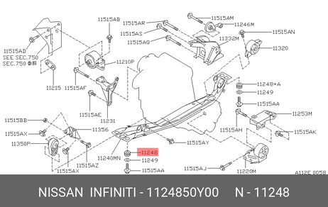 фото Nissan 11248-50Y00 Стойка стабилизатора Nissan 11248-50Y00 Стойка стабилизатора