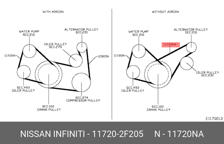 фото Nissan 11720-2F205 Ремень поликлиновый Nissan 11720-2F205 Ремень поликлиновый