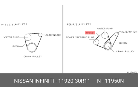 фото Nissan 11920-30R11 Ремень поликлиновый Nissan 11920-30R11 Ремень поликлиновый