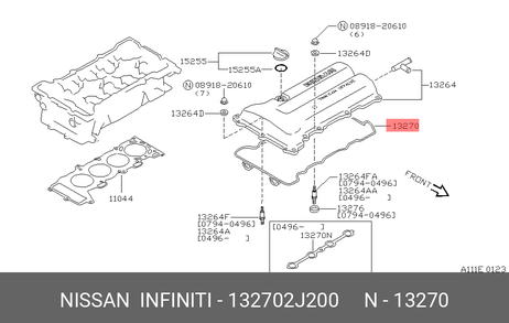 фото Nissan 13270-2J200 Прокладка крышки клапанов Nissan 13270-2J200 Прокладка крышки клапанов