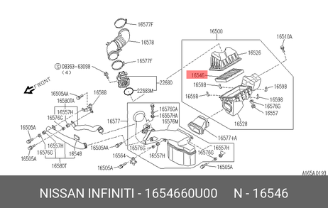 фото Nissan 16546-60U00 Фильтр воздушный Nissan 16546-60U00 Фильтр воздушный