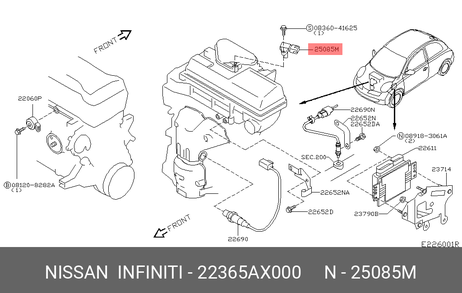 фото Nissan 22365-AX000 Датчик, давление подачи топлива Nissan 22365-AX000 Датчик, давление подачи топлива